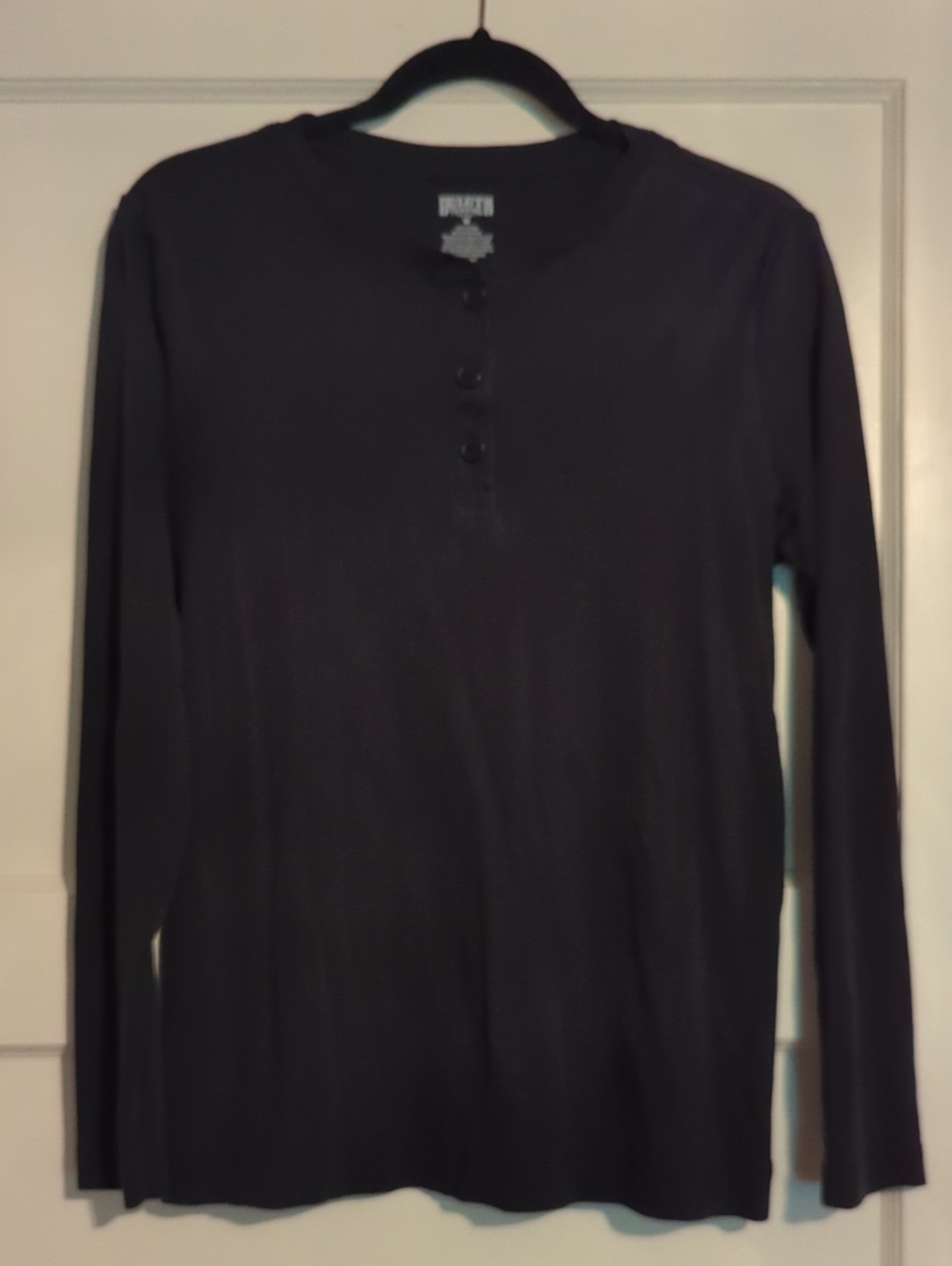 Duluth Trading Co Black Henley Top